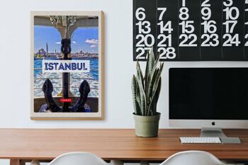 Panneau en bois voyage 20x30cm Istanbul Turquie ancre mer cadeau 3