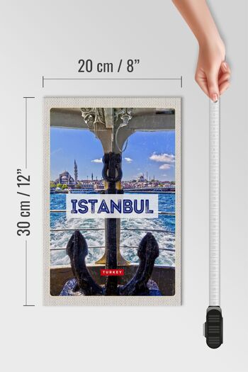 Panneau en bois voyage 20x30cm Istanbul Turquie ancre mer cadeau 4