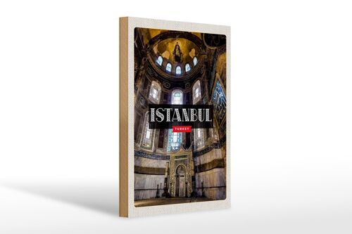 Holzschild Reise 20x30cm Istanbul Turkey Moschee Reiseziel