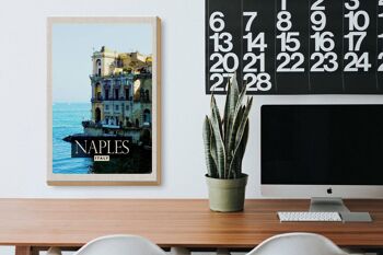 Panneau en bois voyage 20x30cm Naples Italie Naples Panorama Mer 3