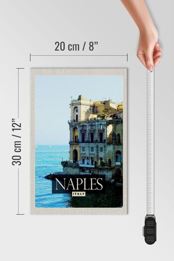 Panneau en bois voyage 20x30cm Naples Italie Naples Panorama Mer 4