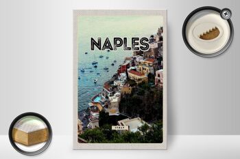 Panneau en bois voyage 20x30cm Naples Italie Naples Italie Panorama 2