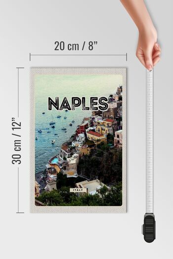 Panneau en bois voyage 20x30cm Naples Italie Naples Italie Panorama 4