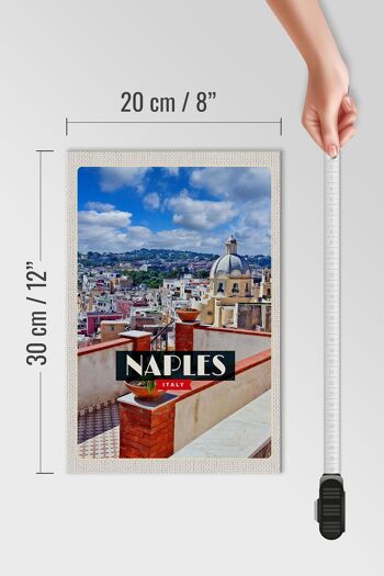 Panneau en bois voyage 20x30cm Naples Italie Naples panorama ciel 4