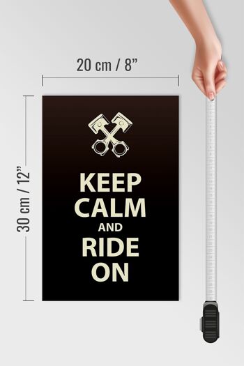 Panneau en bois disant 20x30cm Keep Calm and Ride on 4