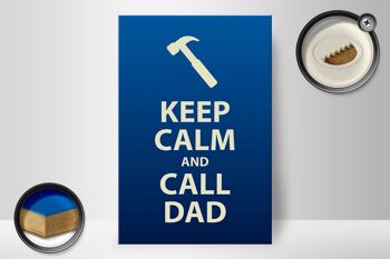 Panneau en bois disant 20x30cm Keep calm and call Dad gift 2