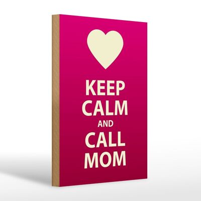 Holzschild Spruch 20x30cm Keep calm and call Mom Geschenk