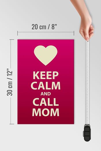 Panneau en bois disant 20x30cm Keep calm and call Mom gift 4