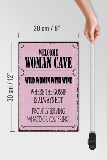 Panneau en bois disant 20x30cm bienvenue femme grotte femmes sauvages Vin 4