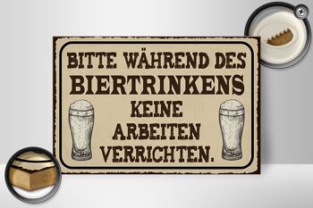 Panneau en bois disant 30x20cm, veuillez ne pas boire de bière en buvant 2