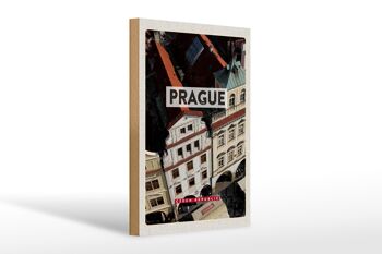 Panneau en bois voyage 20x30cm Vieille Ville de Prague République Tchèque 1