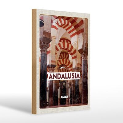 Cartello in legno da viaggio 20x30 cm Retro Andalusia Spagna Spagna