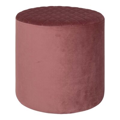 Puf Ejby - Puf redondo de terciopelo rosa HN1214