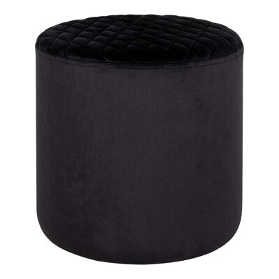 Ejby Pouf - Round pouf in black velvet HN1207