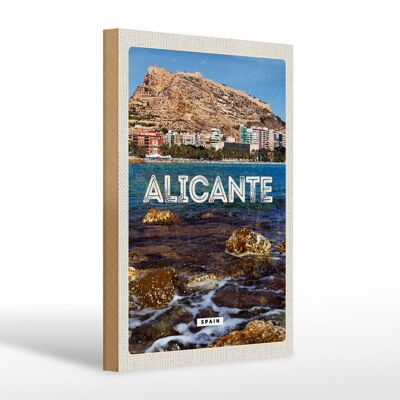 Wooden sign travel 20x30cm Aligante Spain Spain sea holiday