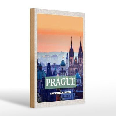 Cartello in legno da viaggio 20x30 cm Praga Città Vecchia Praga Repubblica Ceca