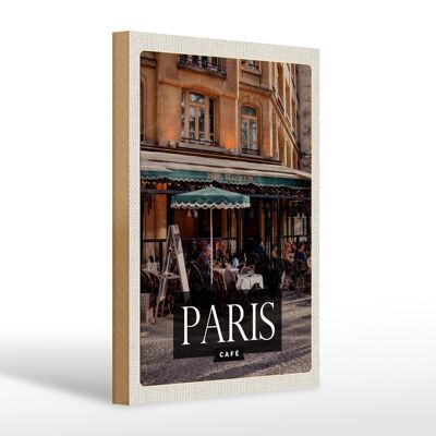 Holzschild Reise 20x30cm Paris Cafe Restaurant Geschenk