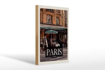 Panneau en bois voyage 20x30cm Paris Café Restaurant cadeau 1
