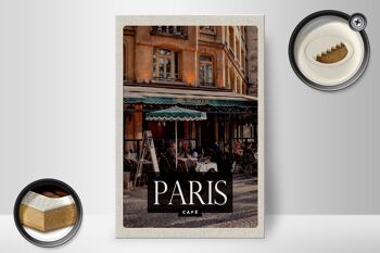Panneau en bois voyage 20x30cm Paris Café Restaurant cadeau 2