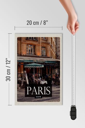 Panneau en bois voyage 20x30cm Paris Café Restaurant cadeau 4