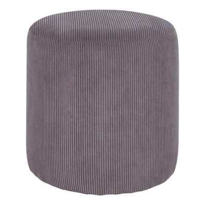 Ejby Pouf - Pouf rond en velours côtelé gris HN1209