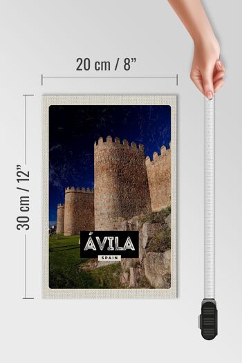 Panneau en bois voyage 20x30cm Avila Espagne Tour Médiévale 4