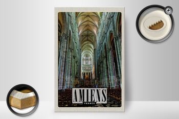 Panneau en bois voyage 20x30cm Amiens France cadeau cathédrale 2