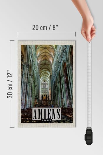 Panneau en bois voyage 20x30cm Amiens France cadeau cathédrale 4