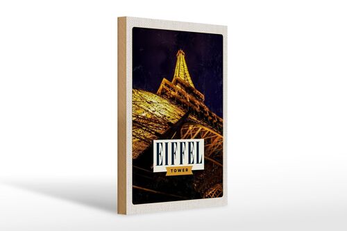 Holzschild Reise 20x30cm Retro Eiffel Tower Eiffelturm Paris
