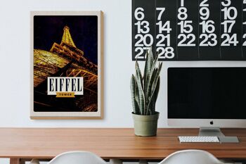 Panneau en bois voyage 20x30cm Rétro Tour Eiffel Tour Eiffel Paris 3