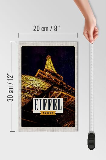 Panneau en bois voyage 20x30cm Rétro Tour Eiffel Tour Eiffel Paris 4