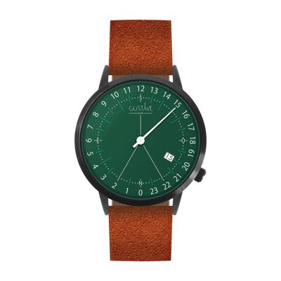 Reloj Antoine Verte 24H - Pulsera de cuero marrón