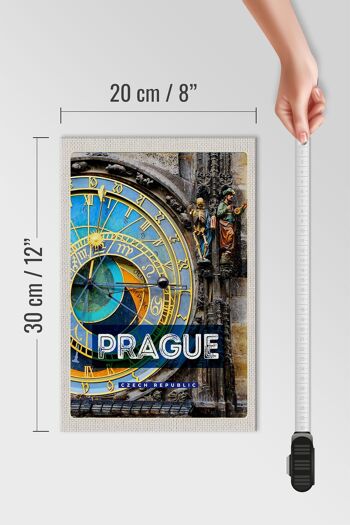 Panneau en bois voyage 20x30cm Horloge de la mairie de Prague République Tchèque 4