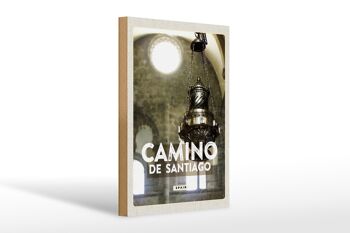 Panneau en bois voyage 20x30cm Camino de Santiago Espagne 1