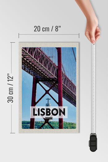 Panneau en bois voyage 20x30cm Lisbonne Portugal Ponte 25 de Abril 4