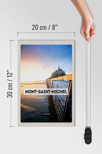 Panneau en bois voyage 20x30cm Mont-Saint-Michel France vacances mer 4
