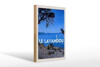 Panneau en bois Voyage 20x30 m Rétro Le Lavandou France Vacances 1