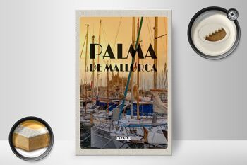 Panneau en bois voyage 20x30cm Palma de Majorque yachts mer 2
