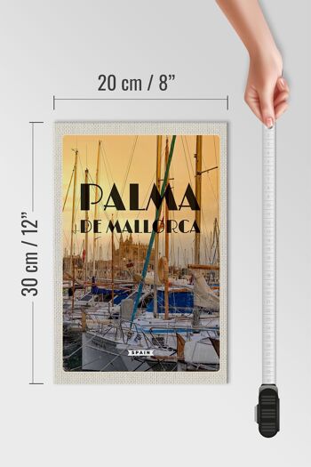 Panneau en bois voyage 20x30cm Palma de Majorque yachts mer 4