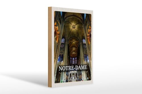 Holzschild Reise 20x30cm Notre Dame Paris Kathedrale Geschenk