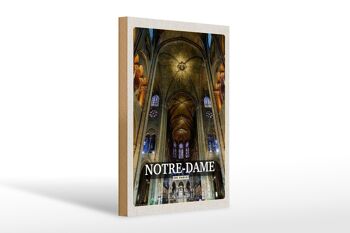 Panneau en bois voyage 20x30cm Cathédrale Notre Dame de Paris cadeau 1