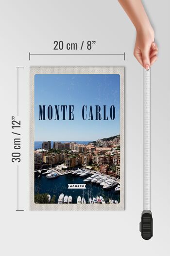 Panneau en bois voyage 20x30cm Monte Carlo Monaco vacances mer 4