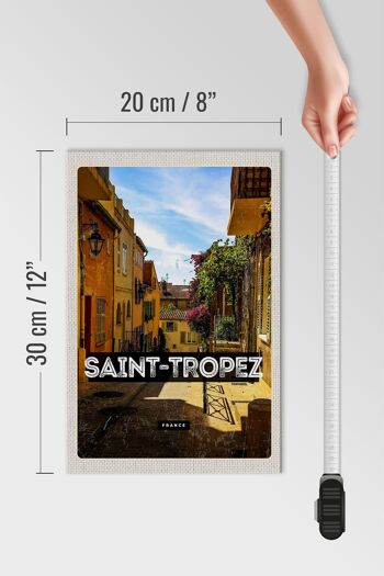 Panneau en bois voyage 20x30cm Saint Tropez France ville portuaire 4