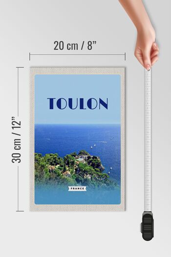 Panneau en bois voyage 20x30cm Toulon France affiche vacances mer 4