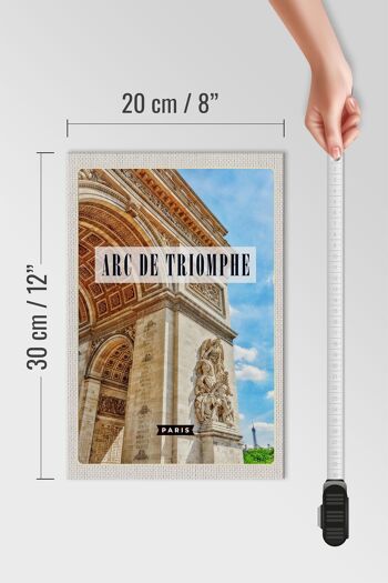 Panneau en bois voyage 20x30cm Arc de Triomphe Paris destination voyage 4