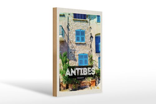 Holzschild Reise 20x30cm Antibes France Altstadt Reiseziel