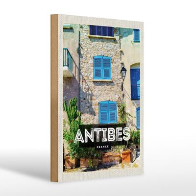 Holzschild Reise 20x30cm Antibes France Altstadt Reiseziel