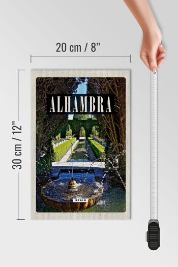 Panneau en bois voyage 20x30cm Alhambra Espagne nature 4
