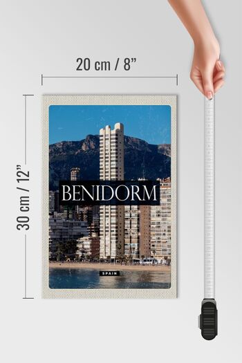 Panneau en bois voyage 20x30cm affiche panoramique Benidorm Espagne 4