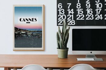 Panneau en bois voyage 20x30cm Cannes France panorama photo vacances 3